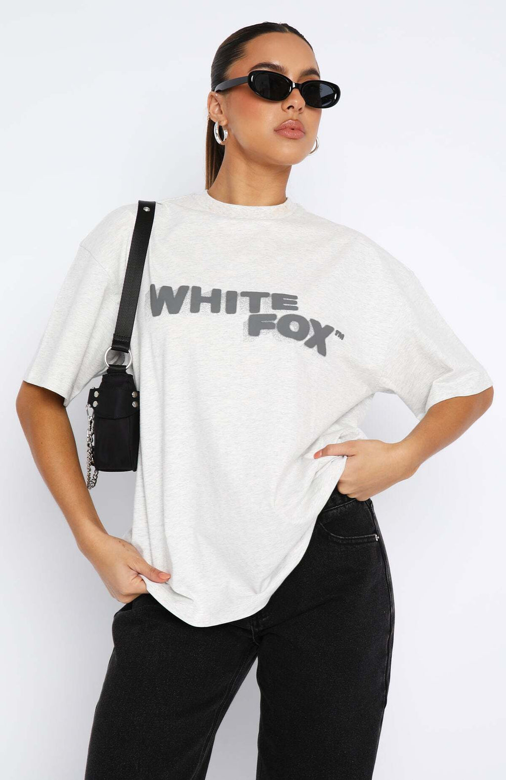 Do You Want Me Oversized Tee Grey Marle