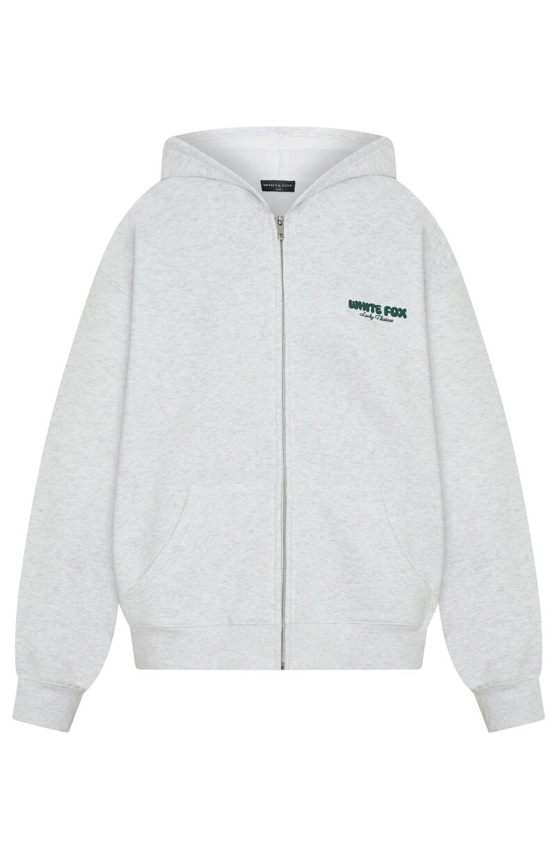 Lucky Thirteen Charise Zip Front Hoodie Grey Marle