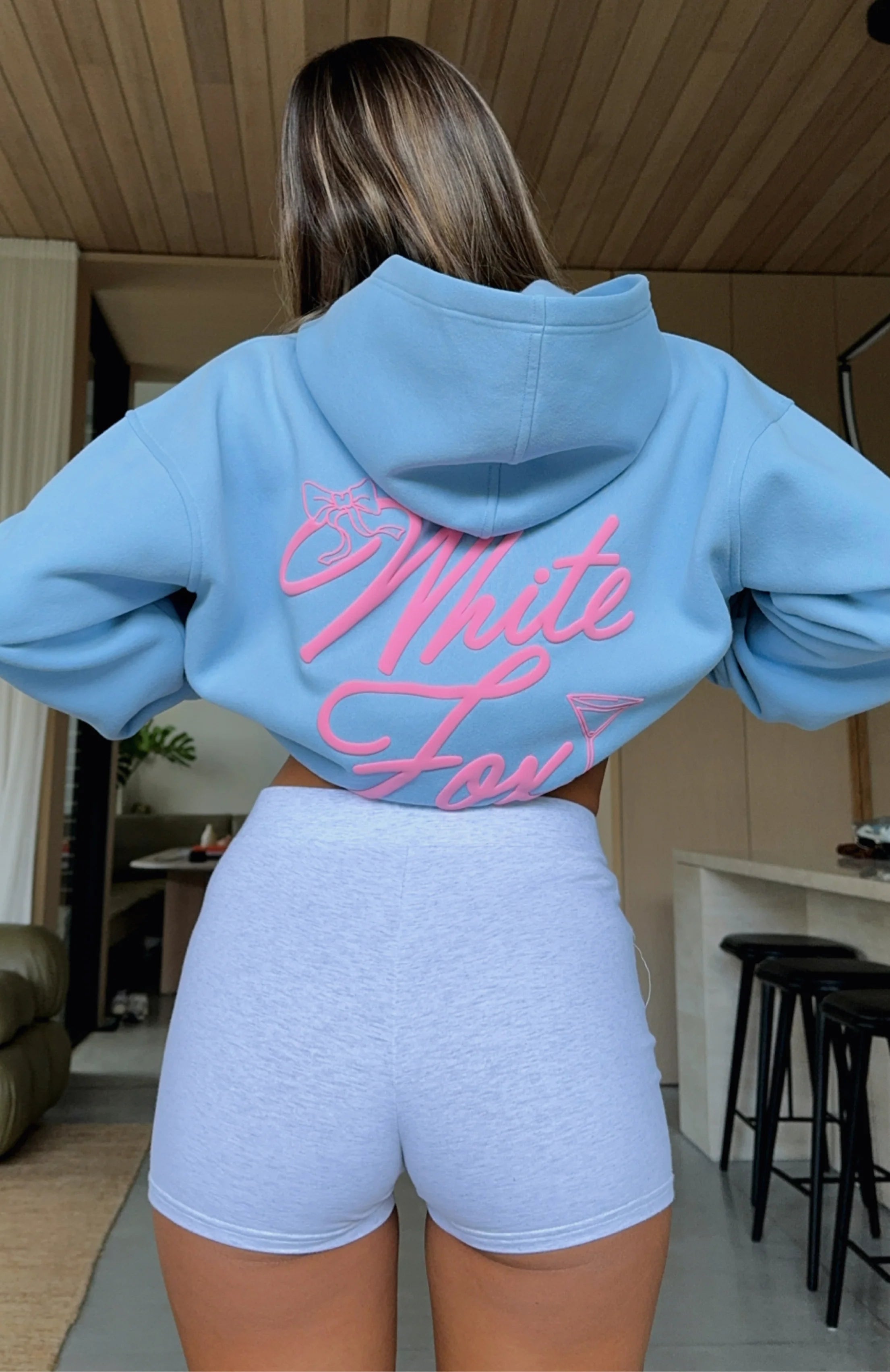 With Love &amp; Kisses Oversized Hoodie Baby Blue