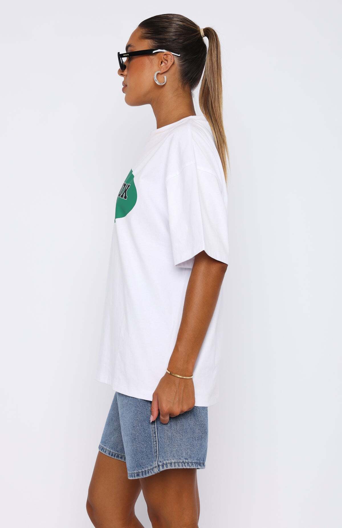 Running From You Oversized Tee White