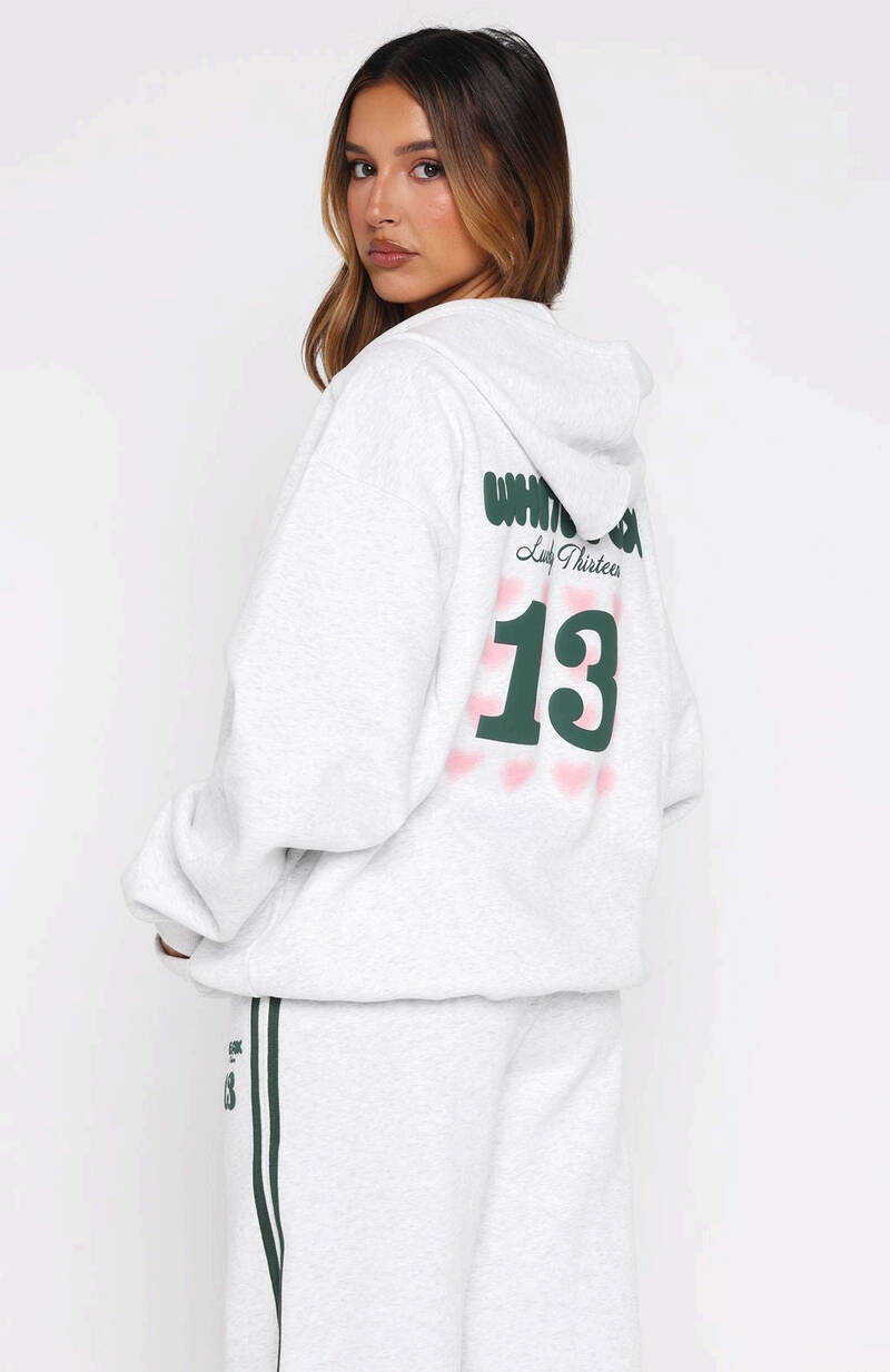 Lucky Thirteen Charise Zip Front Hoodie Grey Marle