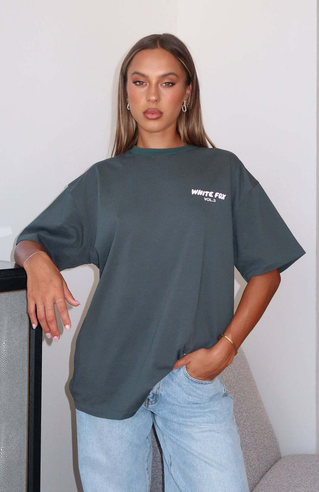 Just Your Style Oversized Tee Dark Green