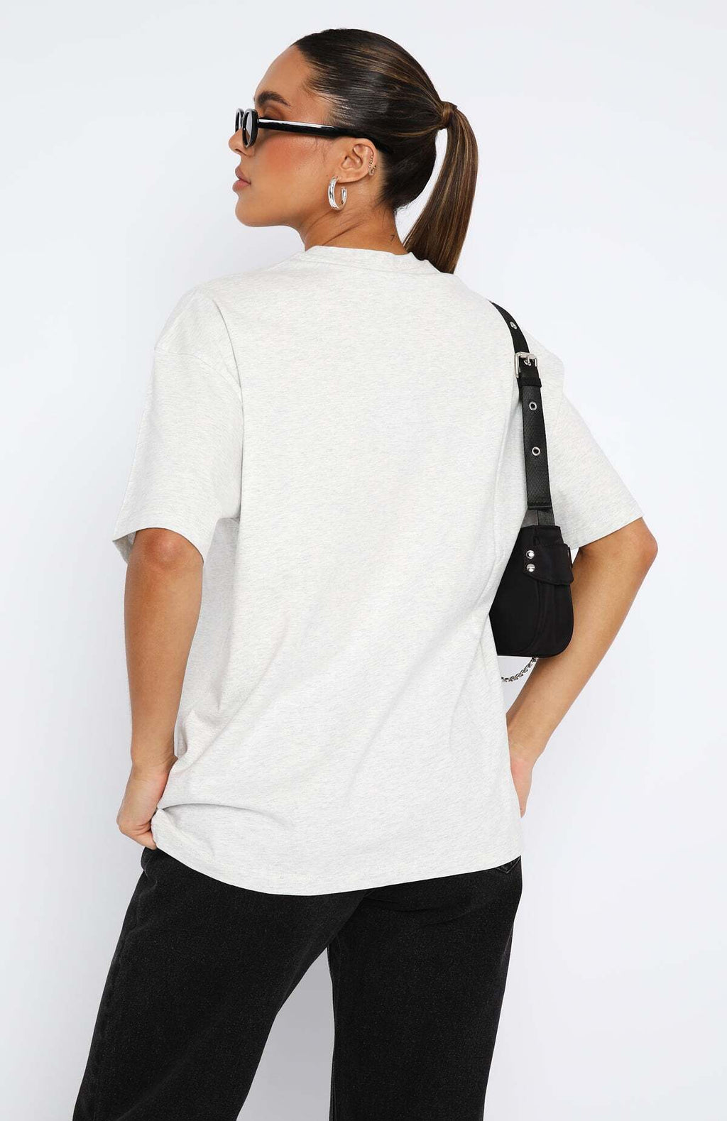 Do You Want Me Oversized Tee Grey Marle