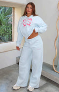 Lucky Thirteen Audrina Wide Leg Sweatpants Blue