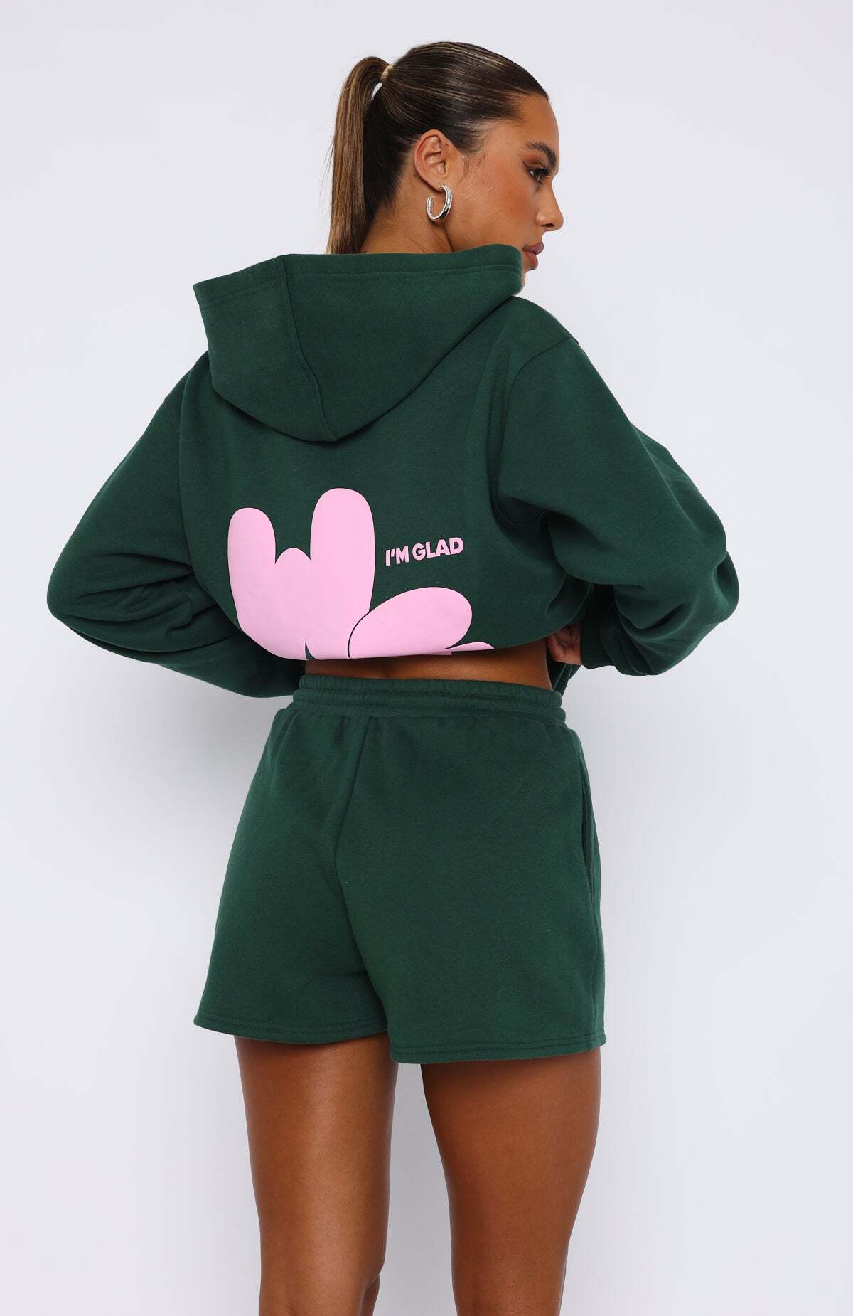 I'm Glad Lounge Shorts Forest Green