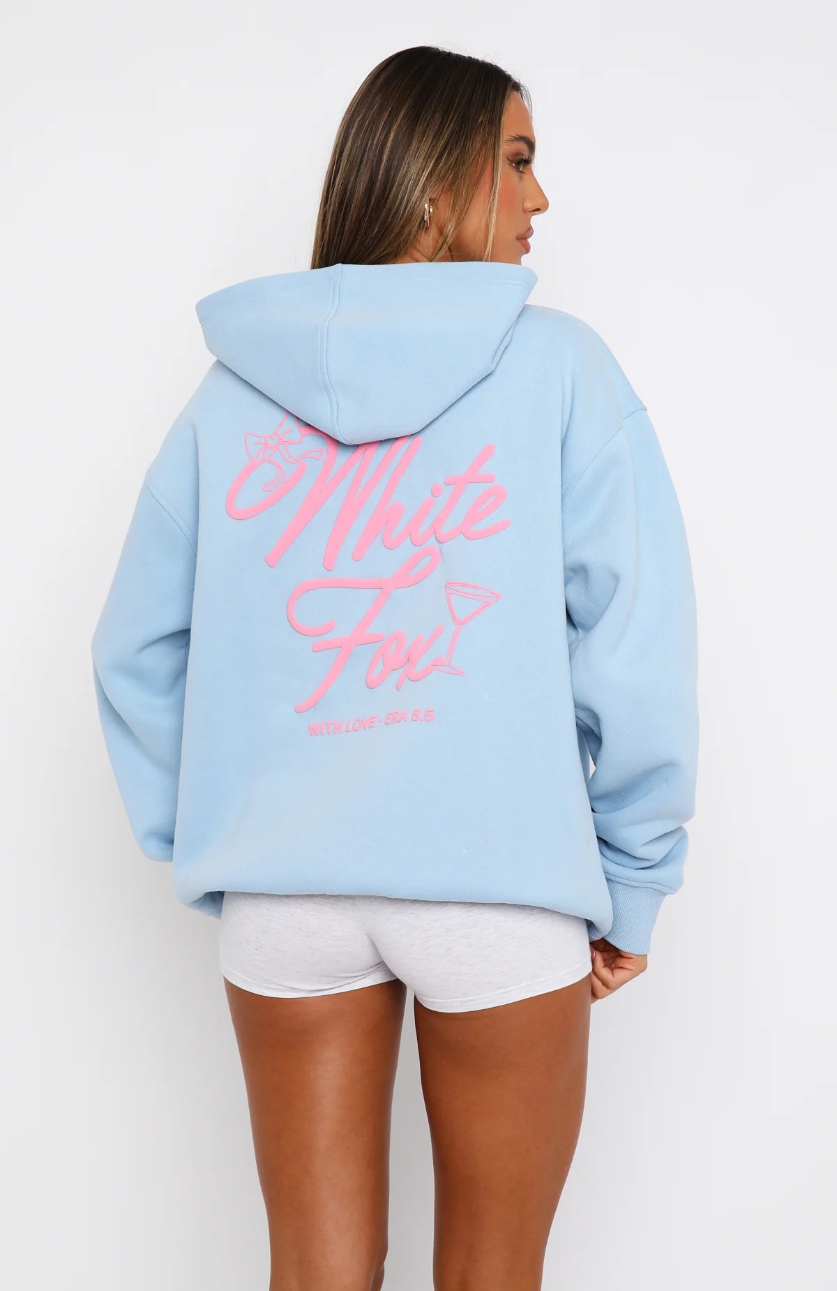 With Love &amp; Kisses Oversized Hoodie Baby Blue
