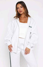 Lucky Thirteen Charise Zip Front Hoodie Grey Marle