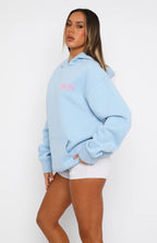 With Love &amp; Kisses Oversized Hoodie Baby Blue