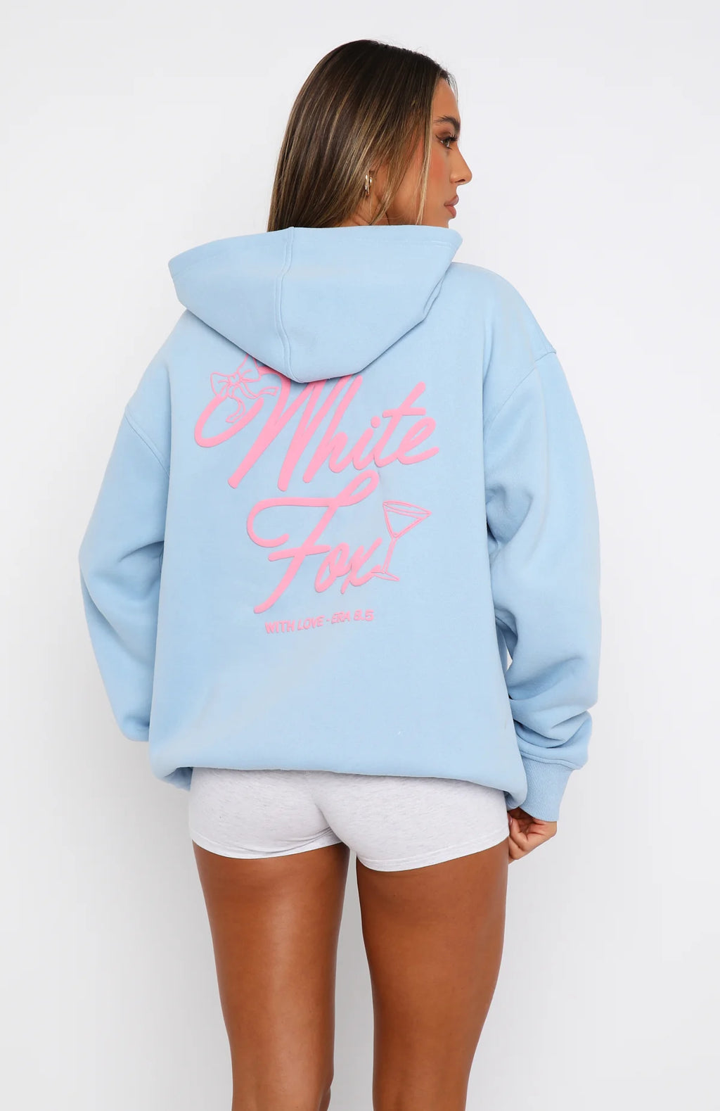With Love &amp; Kisses Oversized Hoodie Baby Blue