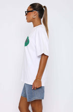 Running From You Oversized Tee White