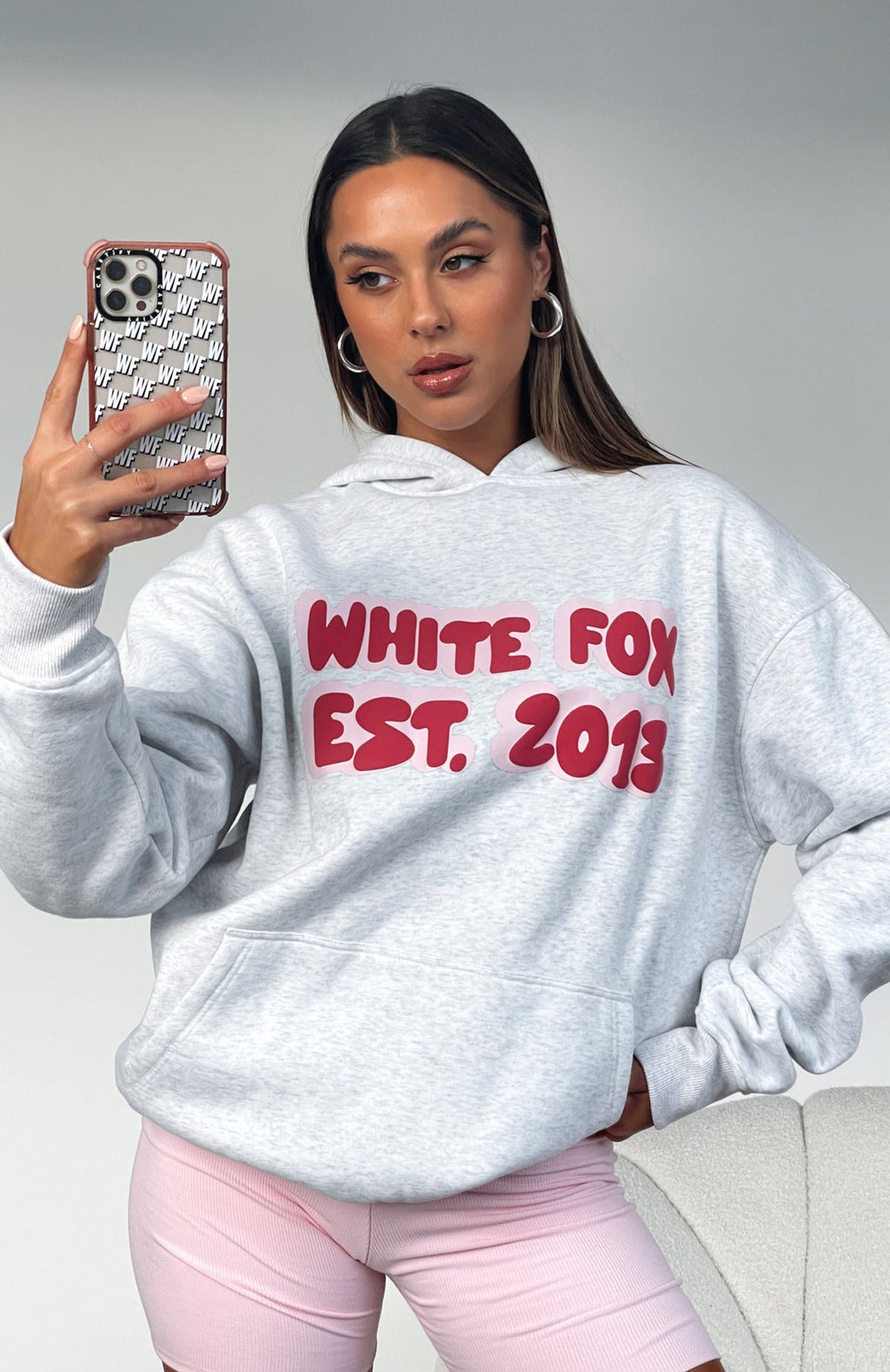 Set New Limits Oversized Hoodie Grey Marle